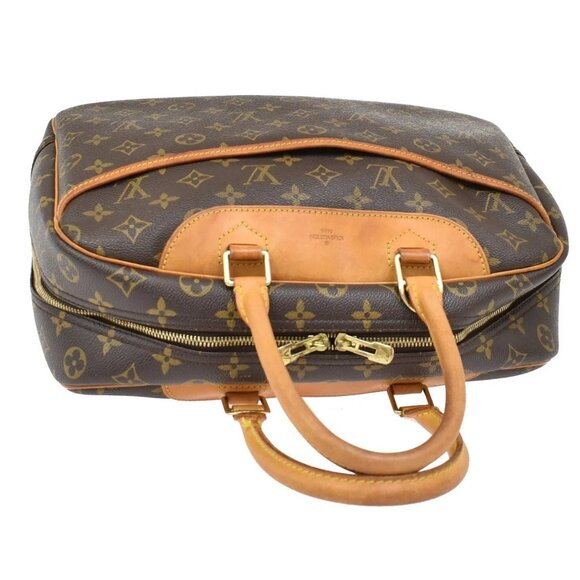 LOUIS VUITTON LV Logo Deauville Hand Bag Monogram Leather Brown M47270 82EF761 - Picture 5 of 14